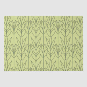 Elegant Green Art Deco Floral Pattern Chic Modern Tissue Paper