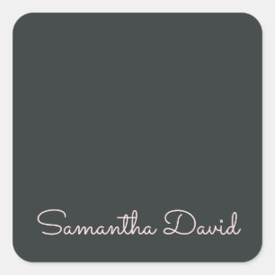 Elegant Green Beige personalised Square Sticker