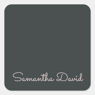 Elegant Green Beige personalised Square Sticker
