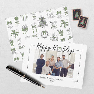 Elegant Green Black Christmas Holiday Card
