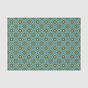 Elegant Green Blue Modern Geometric Pattern  Tissue Paper