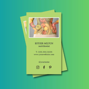 Elegant Green Body Nutritionist Diet Health Business Card