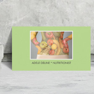 Elegant Green Body Nutritionist Dietician Business Card