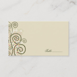 Elegant Green Boho Spirals Wedding Place Cards