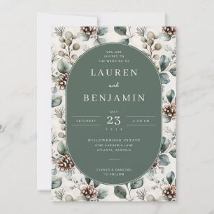 Elegant Green Botanical Invitation