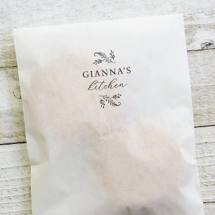 Elegant Green Botanical Personalized Kitchen Self-inking Stamp