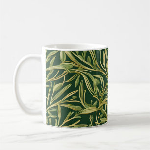 Elegant Green Botanical Vintage Foliage Pattern Coffee Mug