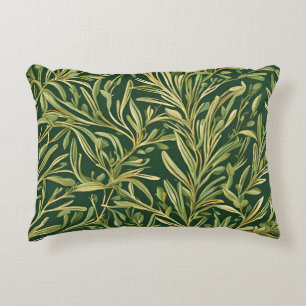 Elegant Green Botanical Vintage Foliage Pattern Decorative Cushion