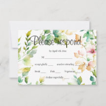 Elegant green botanical watercolor wildflowers 