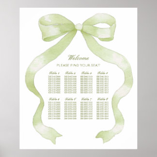 Elegant Green Bow Seating Chart