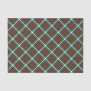 Elegant Green Brown Vintage Plaid Tissue Paper