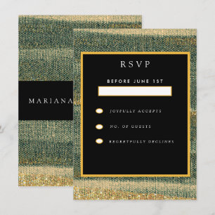 Elegant Green Brush with gold and black Enclosure Card