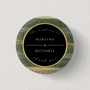 Elegant Green Brush with gold and black  Round  3 Cm Round Badge