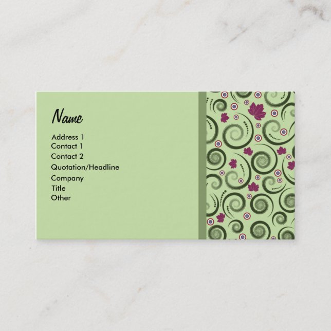 Elegant Green Business Card (Front)