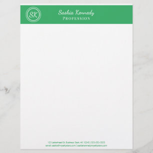 Elegant Green Business Professional Custom Letterhead