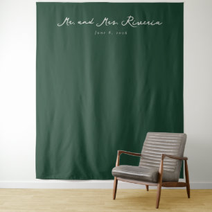 Elegant Green Calligraphy Tapestry