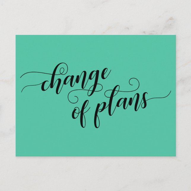 Elegant Green Change of Plans Postponed Wedding Postcard (Front)