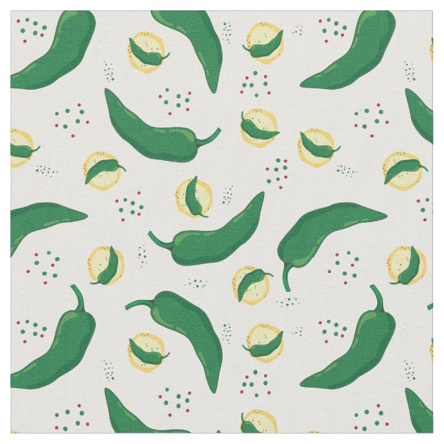Elegant Green Chile Pattern Fabric (Close Up)