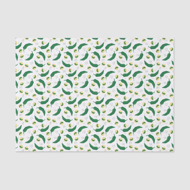 Elegant Green Chile Pattern Tissue Paper (Front)