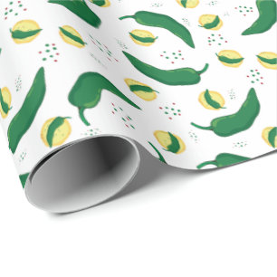 Elegant Green Chile Pattern Wrapping Paper