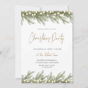 Elegant Green Christmas Party Invitation