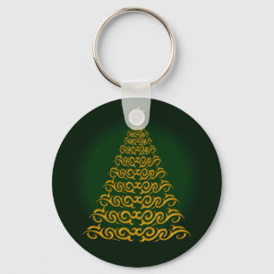 Elegant Green Christmas Tree Key Chain