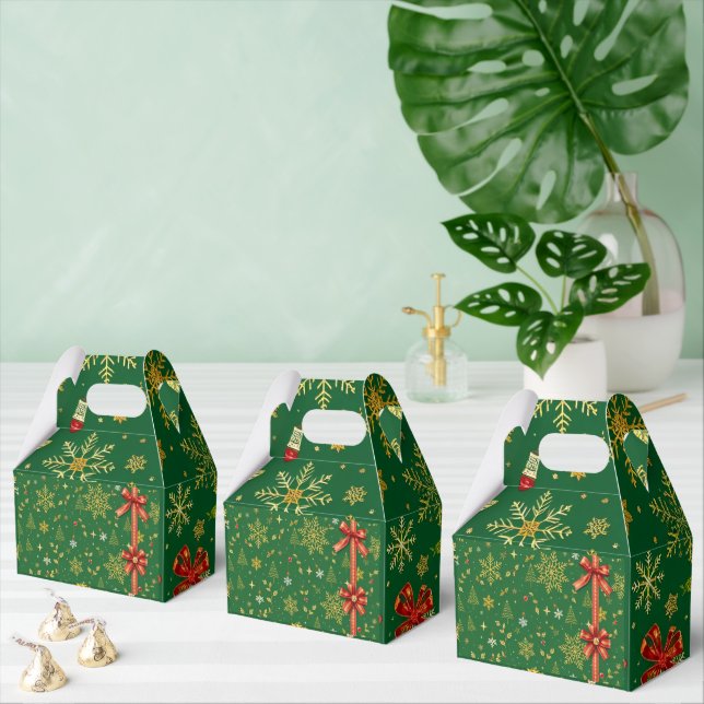 Elegant Green Christmas V2 Favour Box (Multiple)