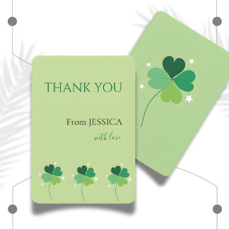 Elegant Green Clover Zazzle Thank You Card