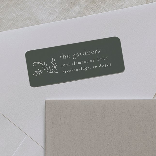 Elegant Green & Cream Botanical Return Address (Creator Uploaded)