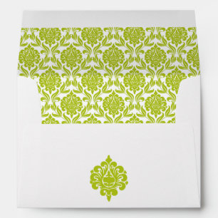 Elegant Green Damask Envelopes