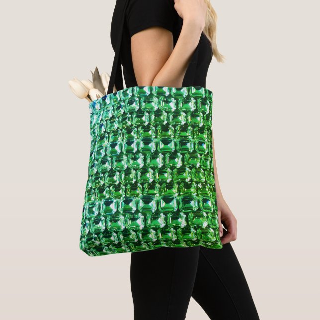 Elegant Green Diamonds green gemstone jewellery  Tote Bag (Close Up)