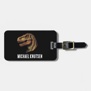 Elegant Green Dinosaur T-Rex Tyrannosaurus travel Luggage Tag