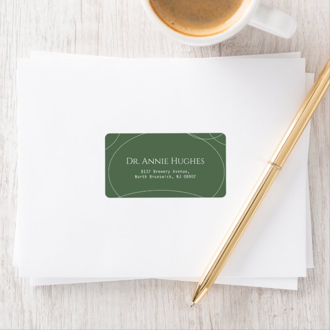 Elegant Green Doctor Address Label (Insitu)