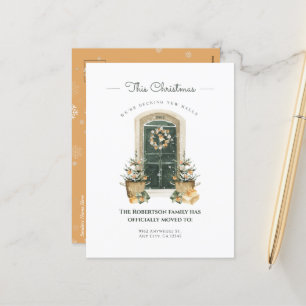 Elegant Green Door Winter New Home Announcement