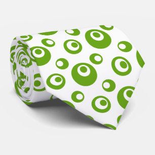 Elegant Green Dots On White Background Tie