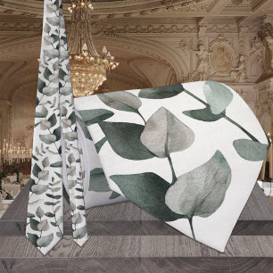 Elegant Green Eucalyptus Wedding Tie
