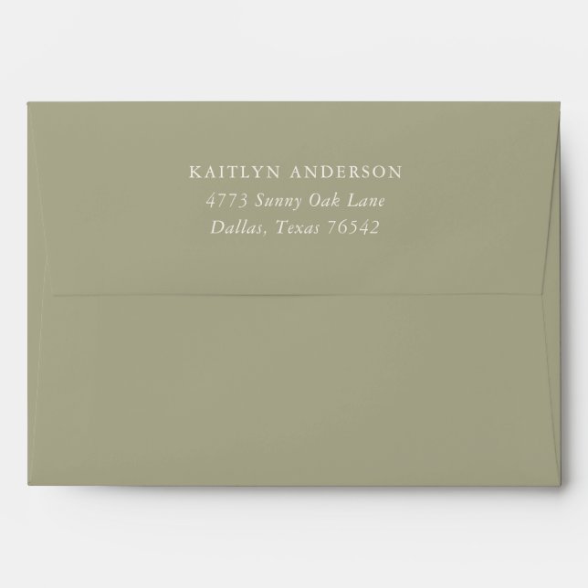Elegant Green Fall Baby Shower Invitation Envelope (Back (Top Flap))