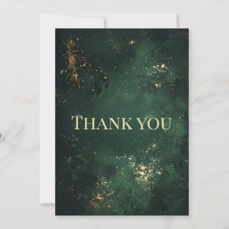 Elegant Green & Faux Gold  Thank You Card