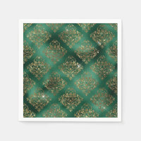 Elegant Green & Faux Gold  Vintage Christmas 