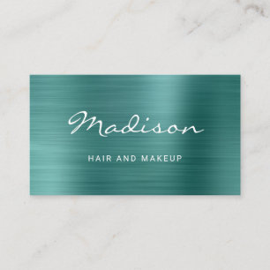 Elegant Green Faux Metallic Stylist Business Card