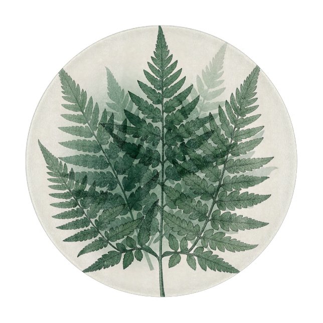 Elegant Green Fern Fronds Botanical  Cutting Board (Front)