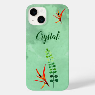 Elegant Green Floral Blooms Watercolor Case-Mate iPhone 14 Case