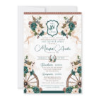 Elegant Green Floral Charro Western Quinceanera