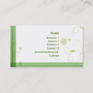 Elegant green floral design business card
