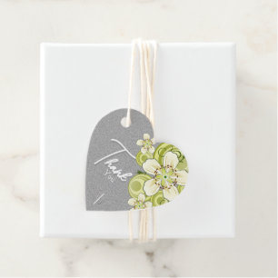 Elegant Green Floral Magnet Favour Tags