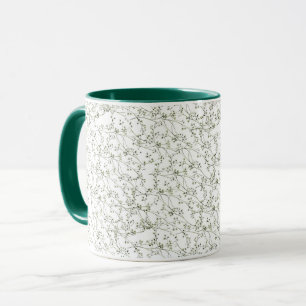Elegant Green Floral  Mug