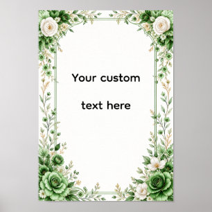 Elegant Green Floral Poster