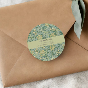 Elegant Green Floral Return Address Label