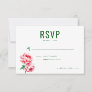 Elegant Green Floral RSVP Card