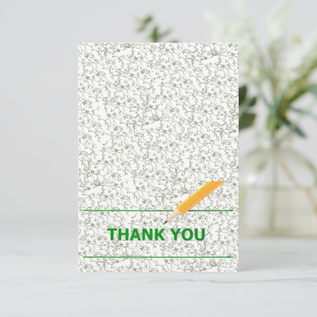 Elegant Green Floral  RSVP Card (Standing Front)
